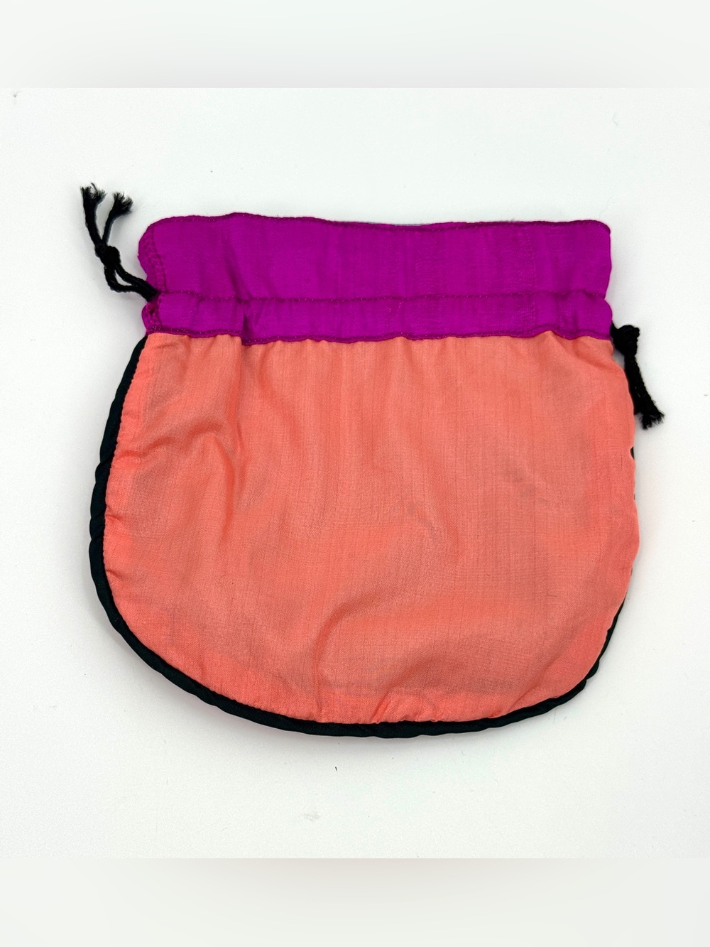 Vintage handmade silk jewelry gift or trinket pouch bag
